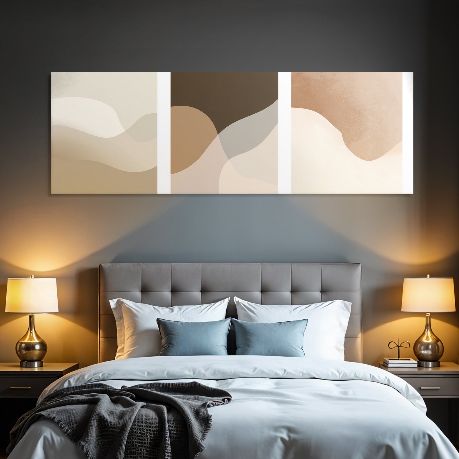 Abstract Panel Shapes In Earthy Tones Modern Art
