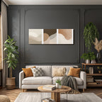 Abstract Panel Shapes In Earthy Tones Modern Art
