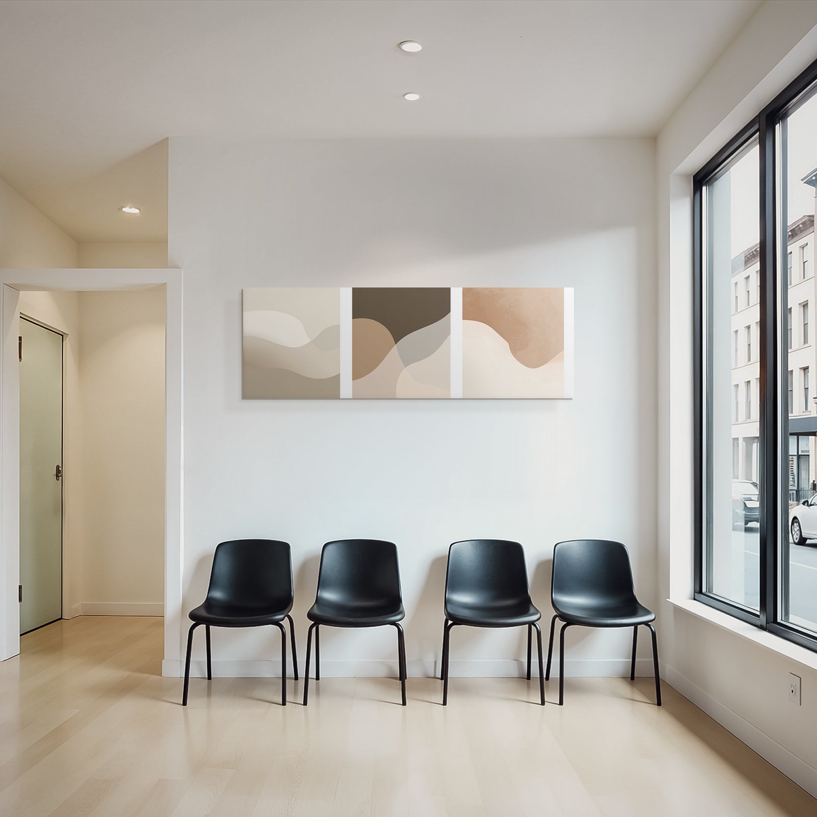 Abstract Panel Shapes In Earthy Tones Modern Art