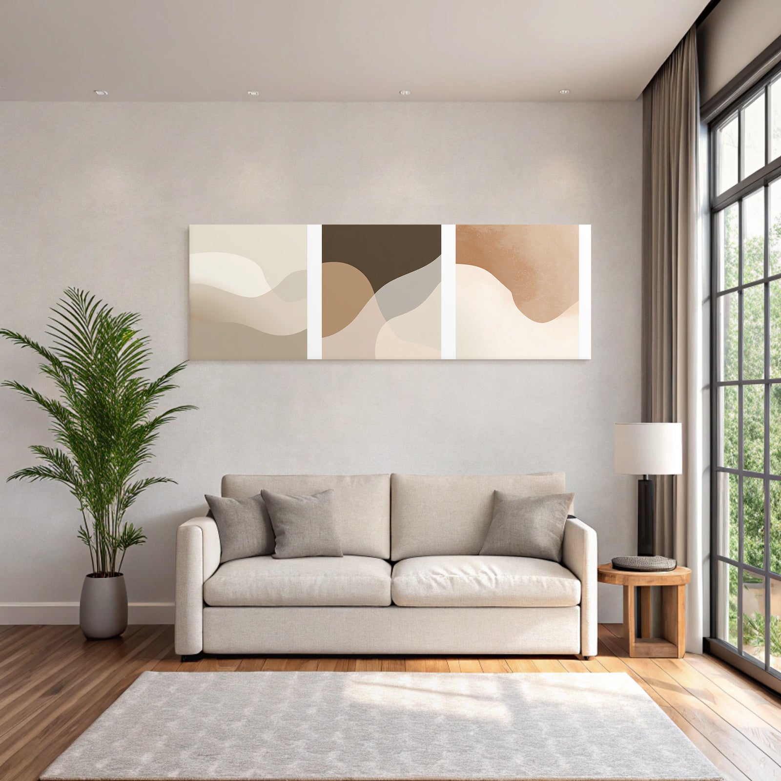 Abstract Panel Shapes In Earthy Tones Modern Art
