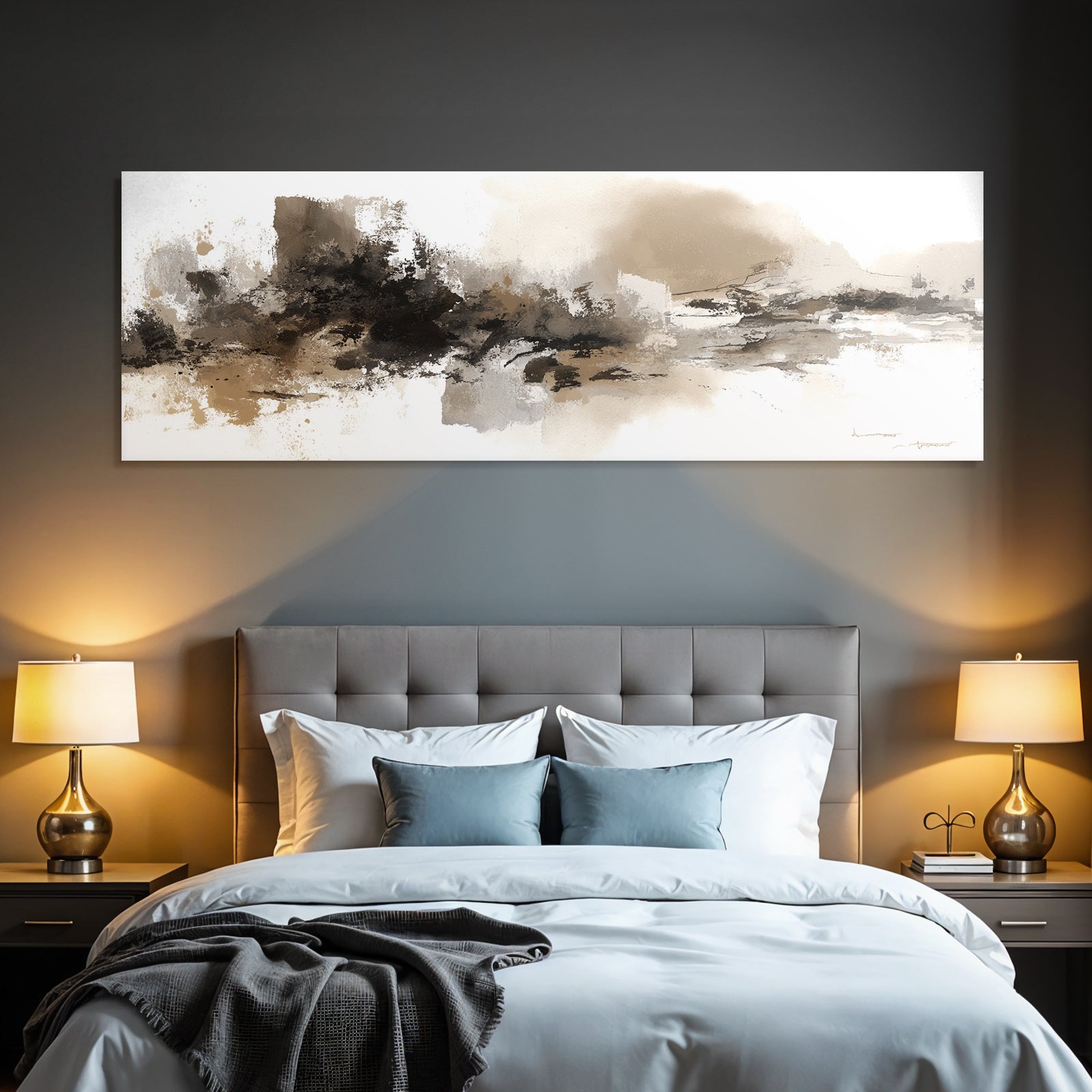 Abstract watercolor painting earthy tones textures