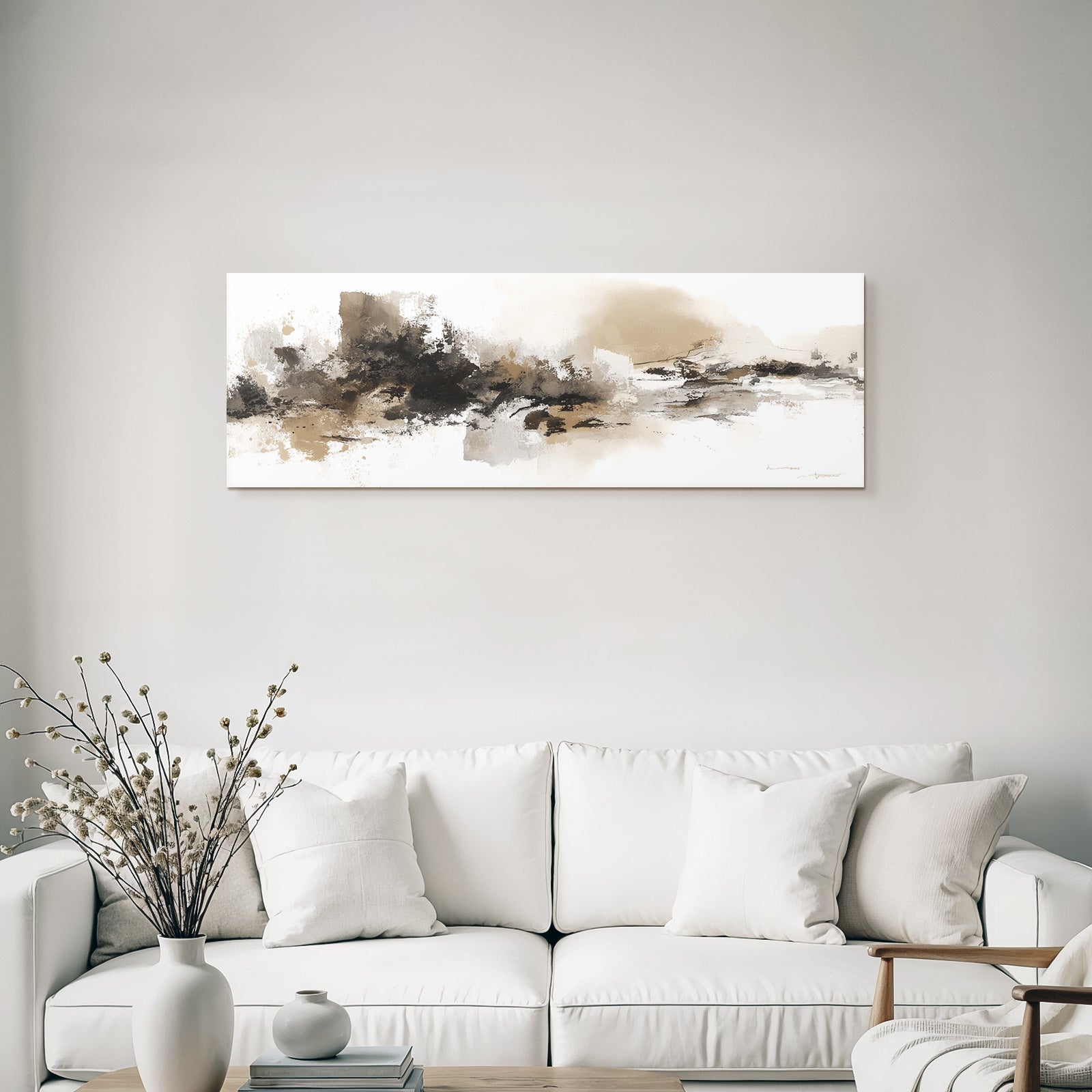 Abstract watercolor painting earthy tones textures