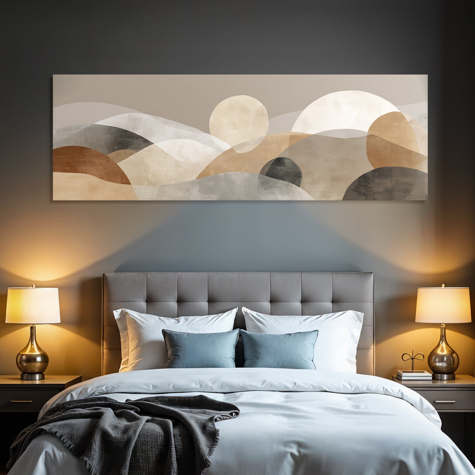 Abstract Waves Hills Muted Colors Forms Layers