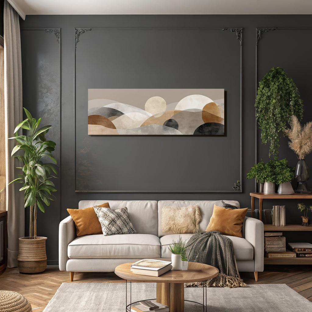 Abstrakte Wellen Huegel Muted Colors Forme Schichten