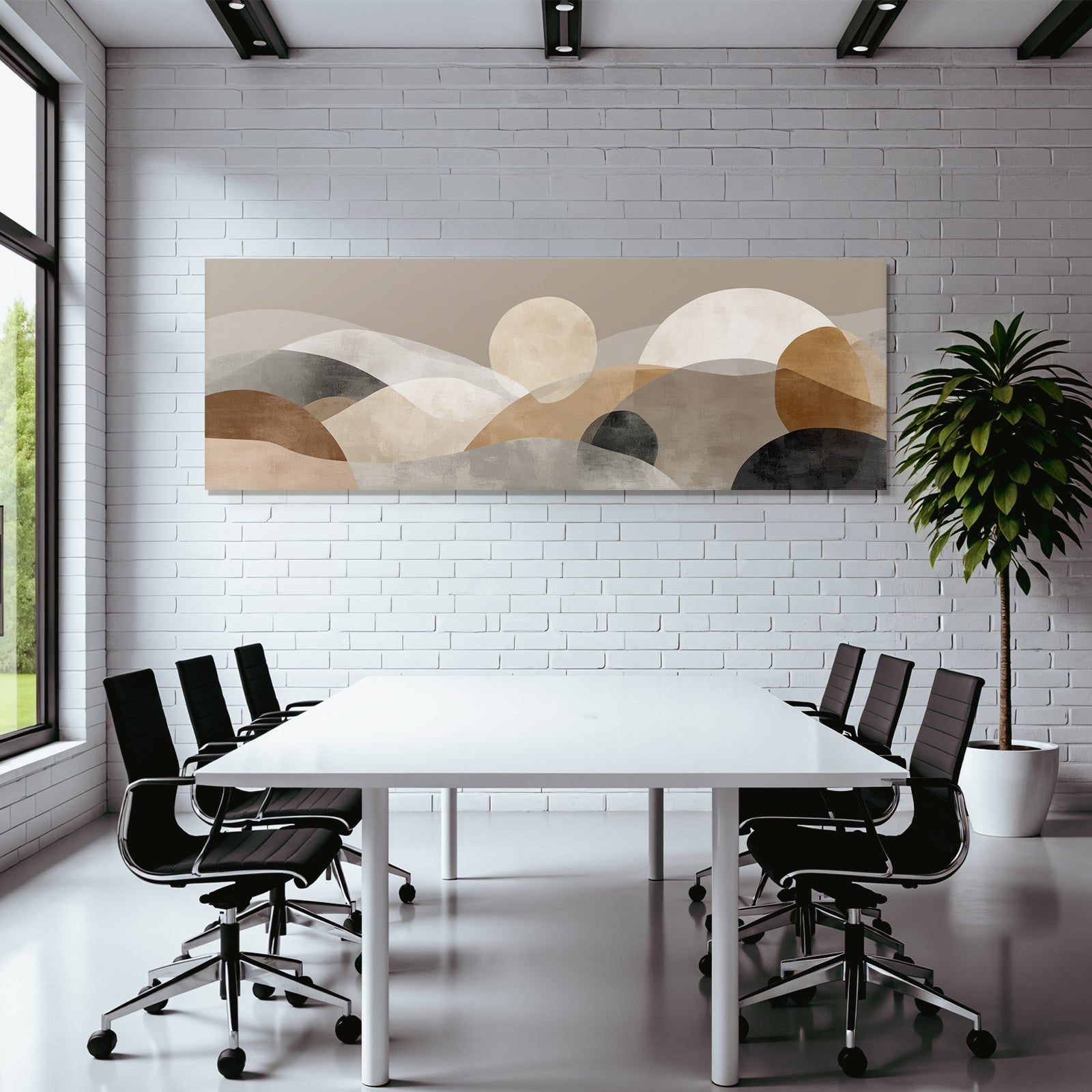 Abstract Waves Hills Muted Colors Forms Layers