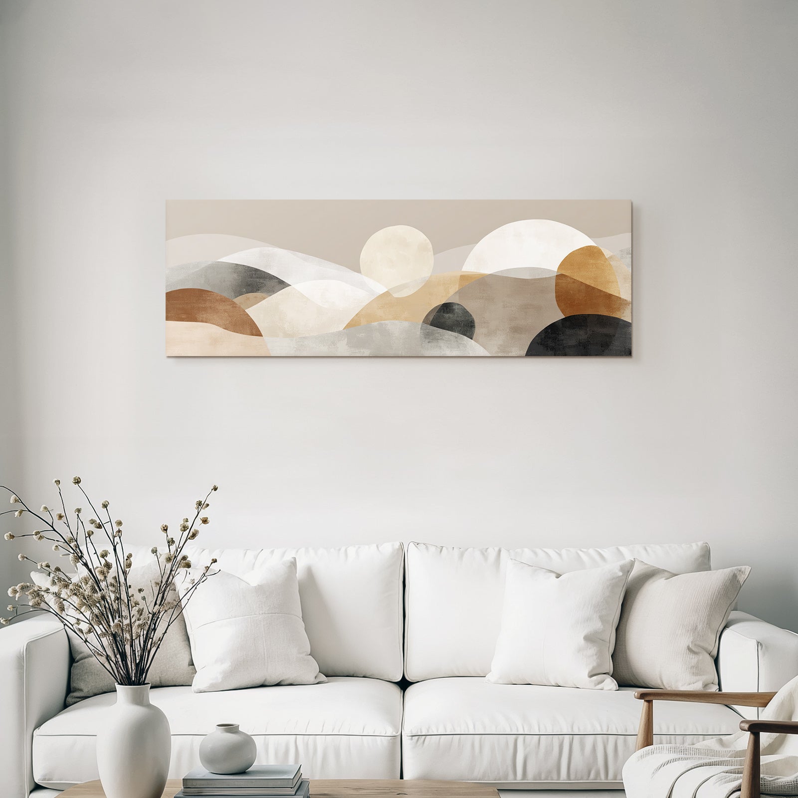 Abstract Waves Hills Muted Colors Forms Layers