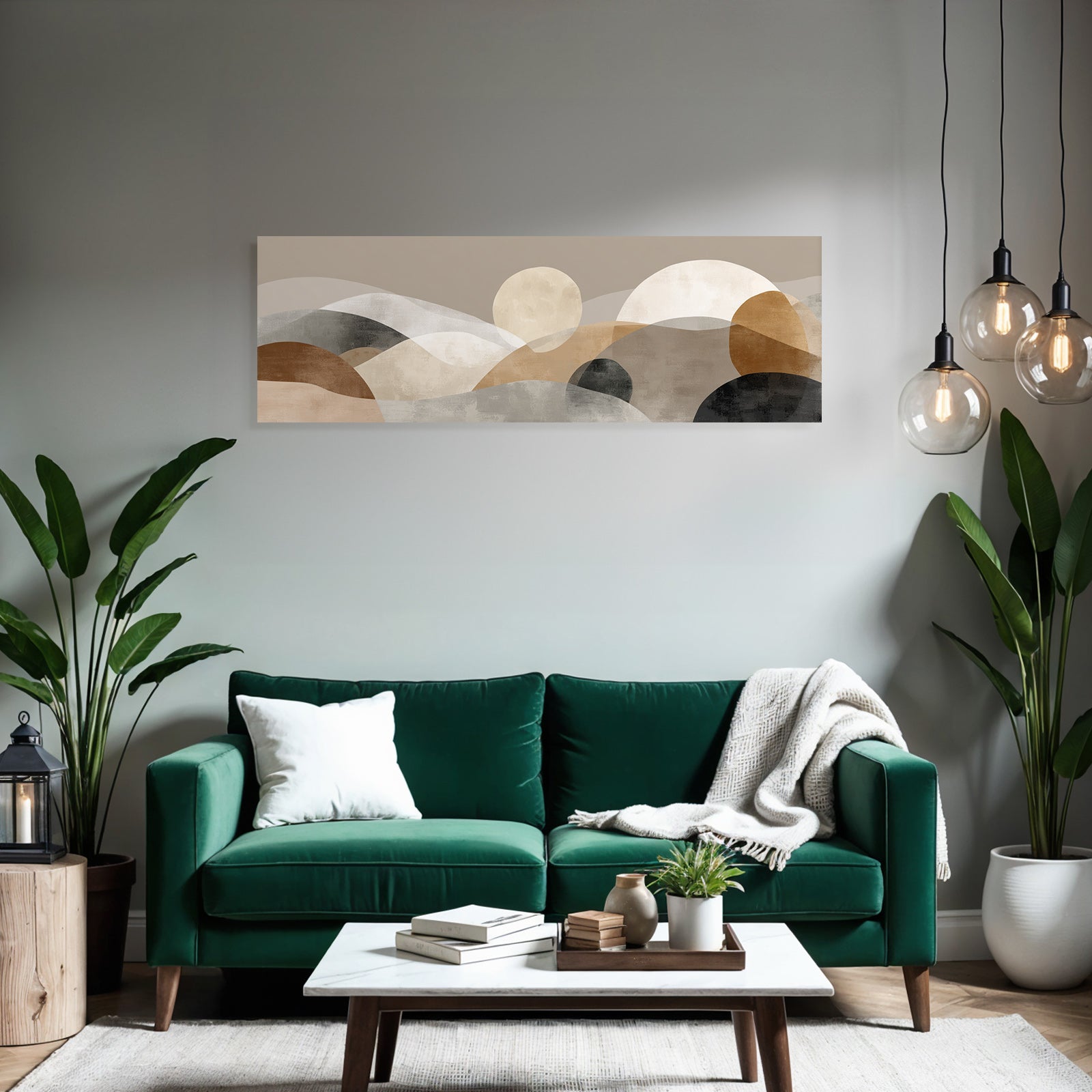 Abstract Waves Hills Muted Colors Forms Layers