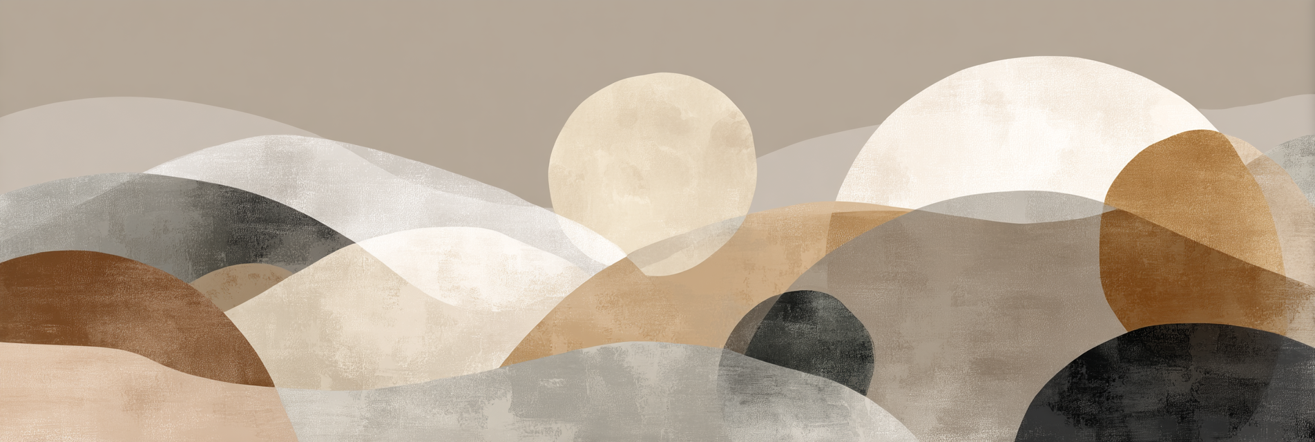 Abstrakte Wellen Huegel Muted Colors Forme Schichten | Japandi | Einrichtungsstile