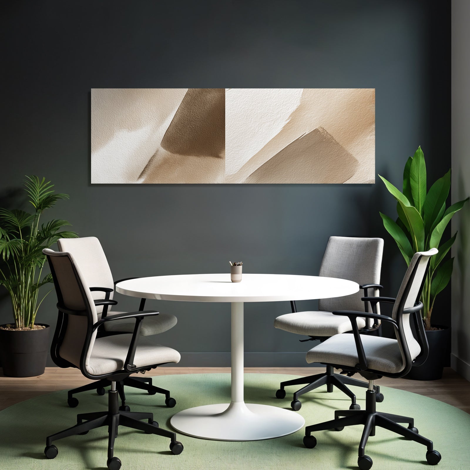 Abstract watercolor design beige tones brown