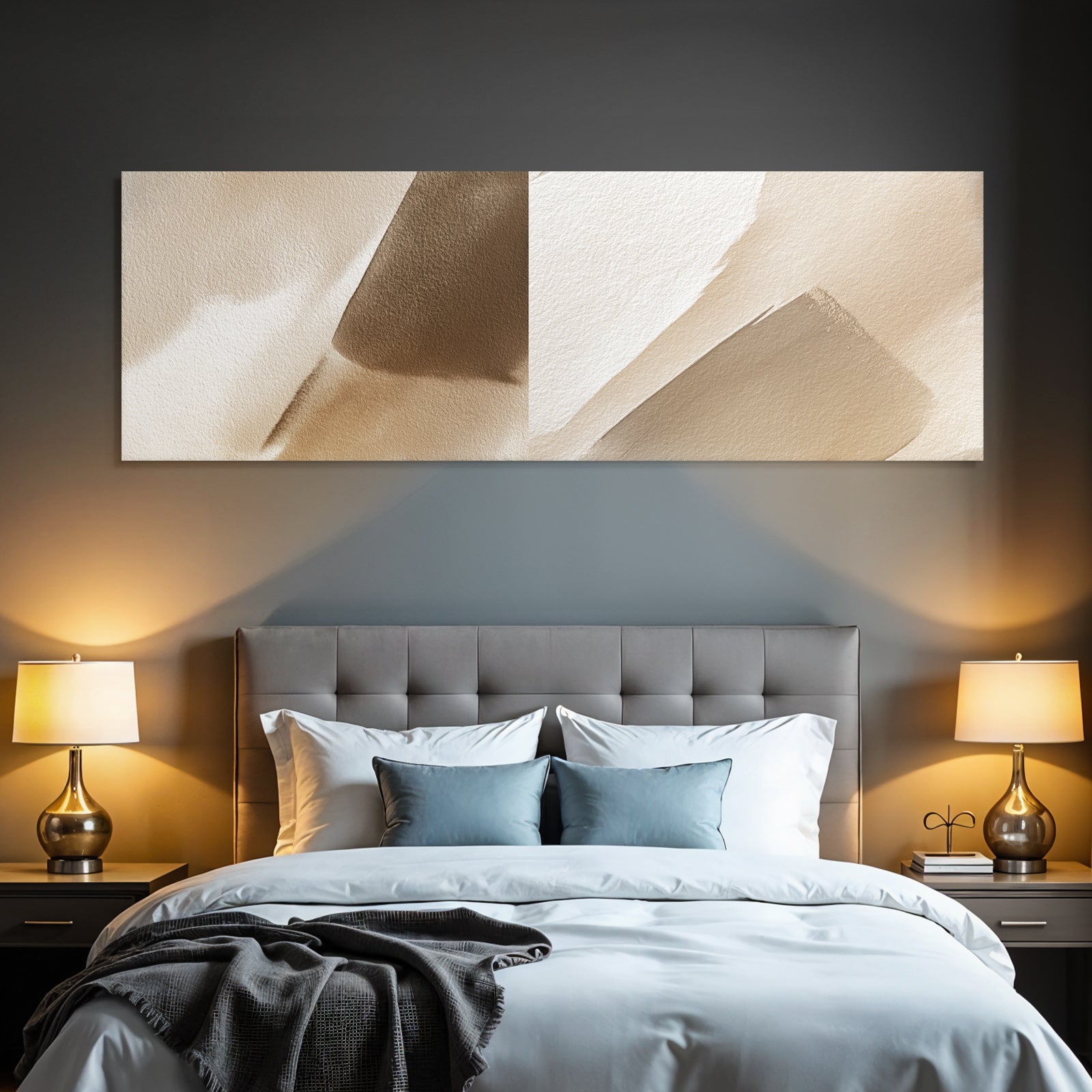 Abstract watercolor design beige tones brown