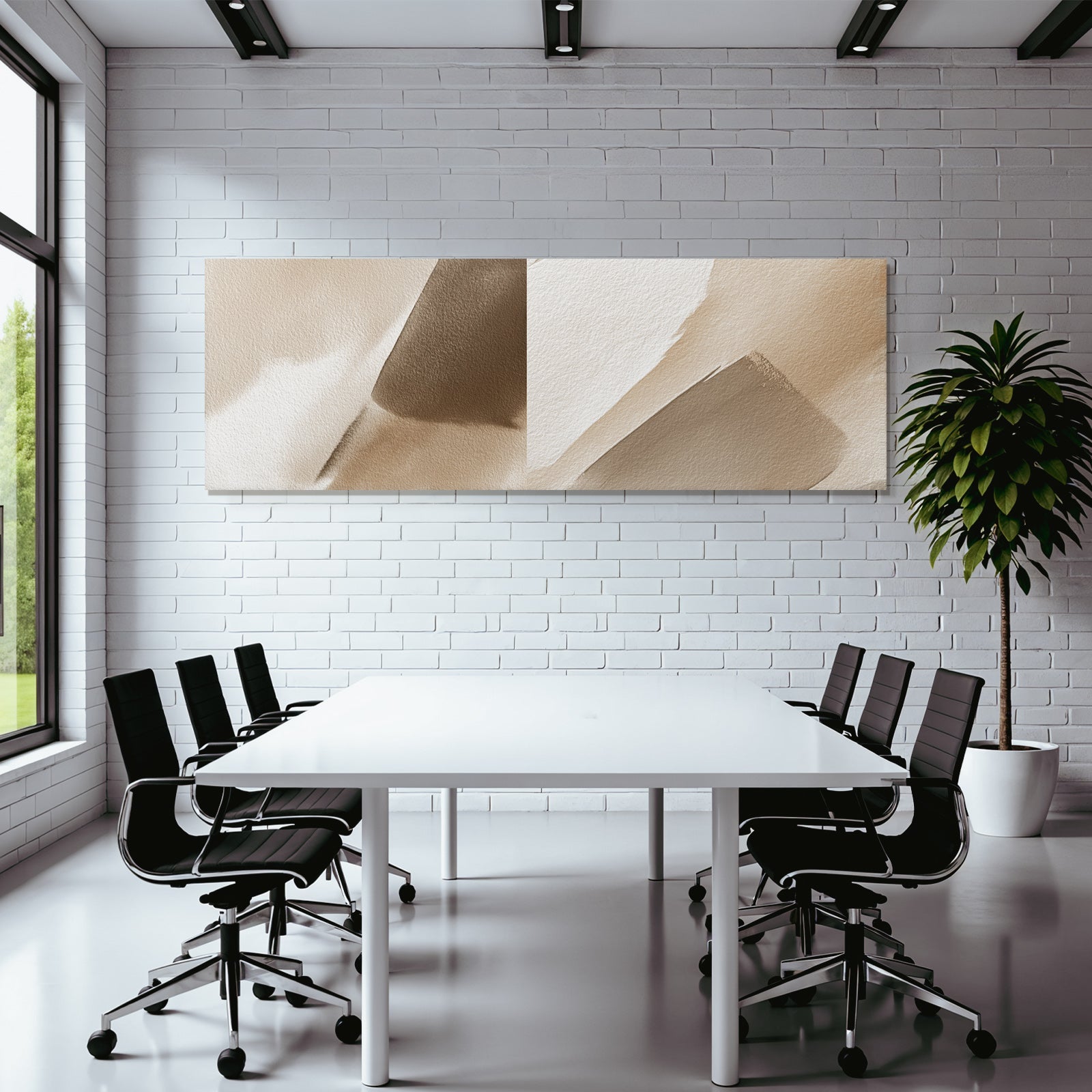 Abstract watercolor design beige tones brown