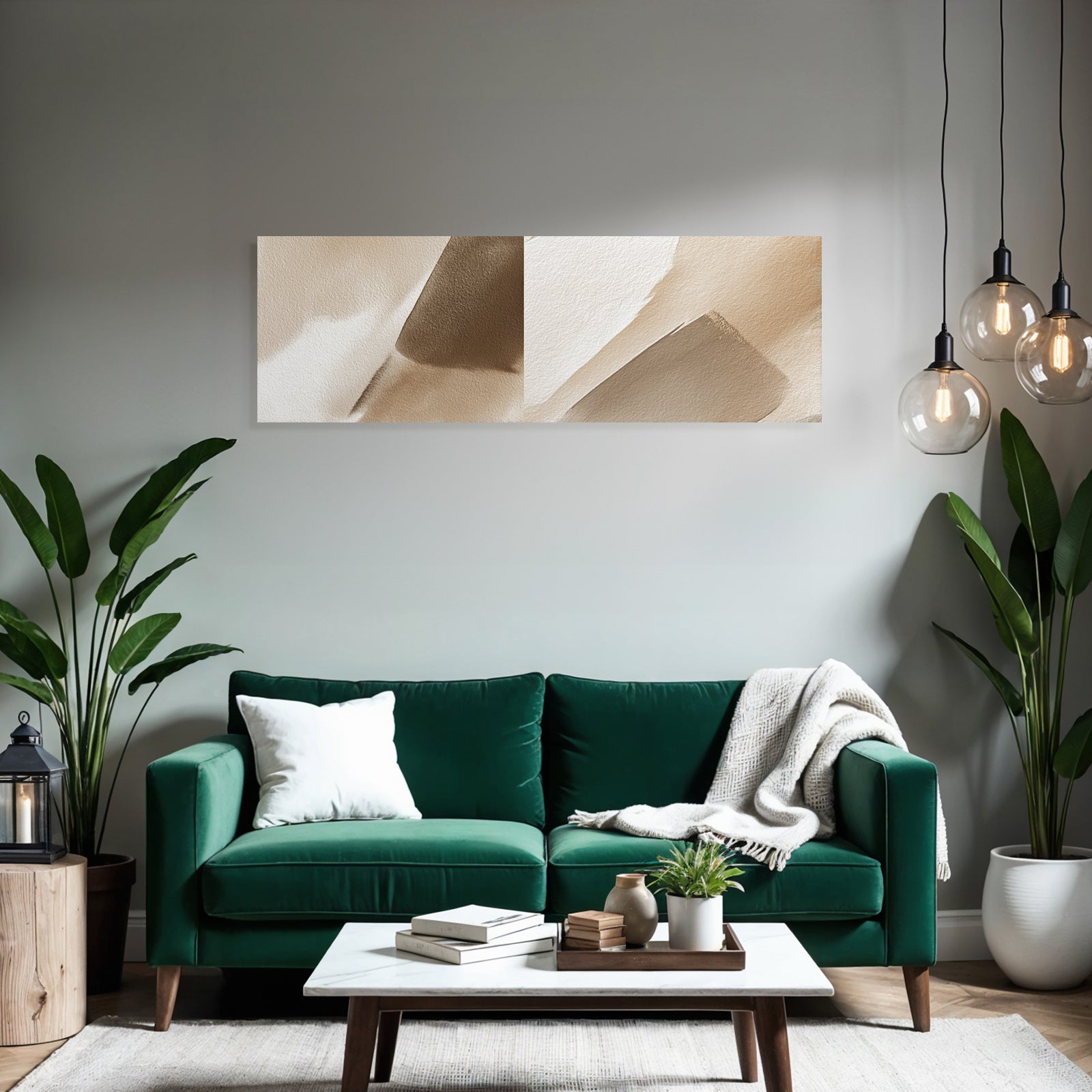 Abstract watercolor design beige tones brown