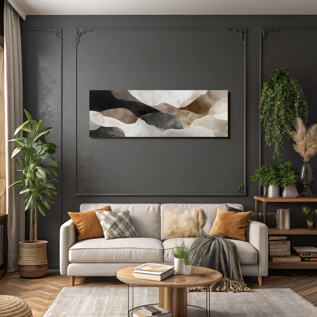 Abstraktes Design Erdige Toene Fluessige Formen