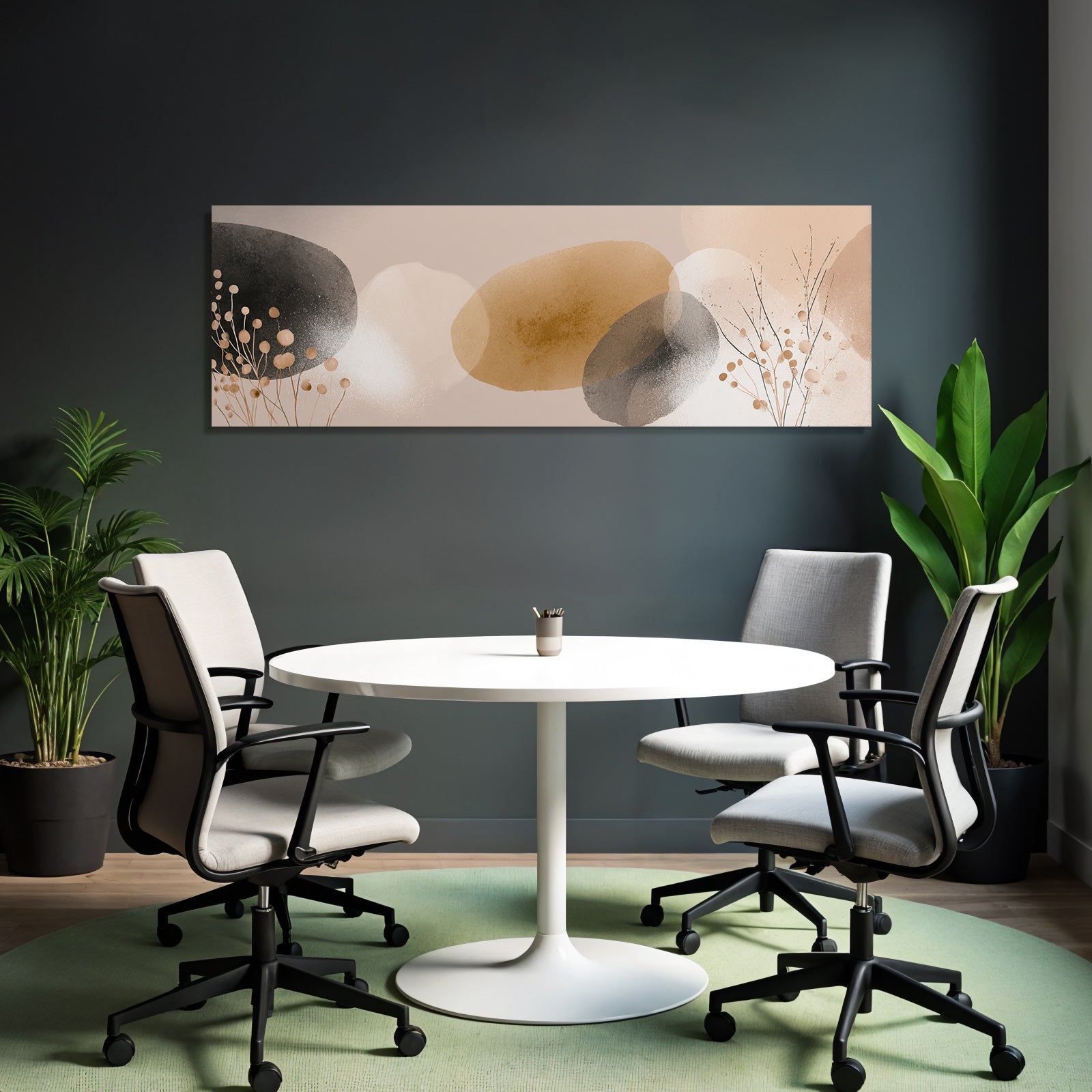 Abstract Design Earth Tones With Branches And Dots