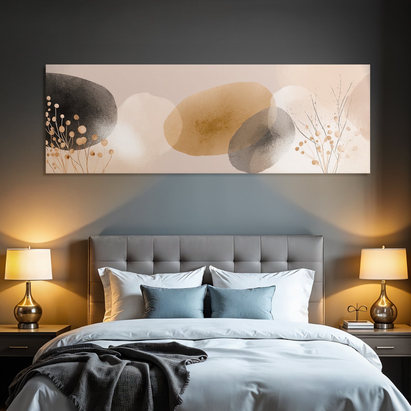 Abstract Design Earth Tones With Branches And Dots