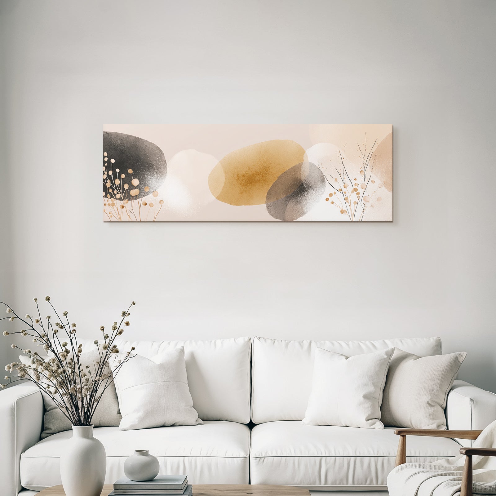 Abstract Design Earth Tones With Branches And Dots