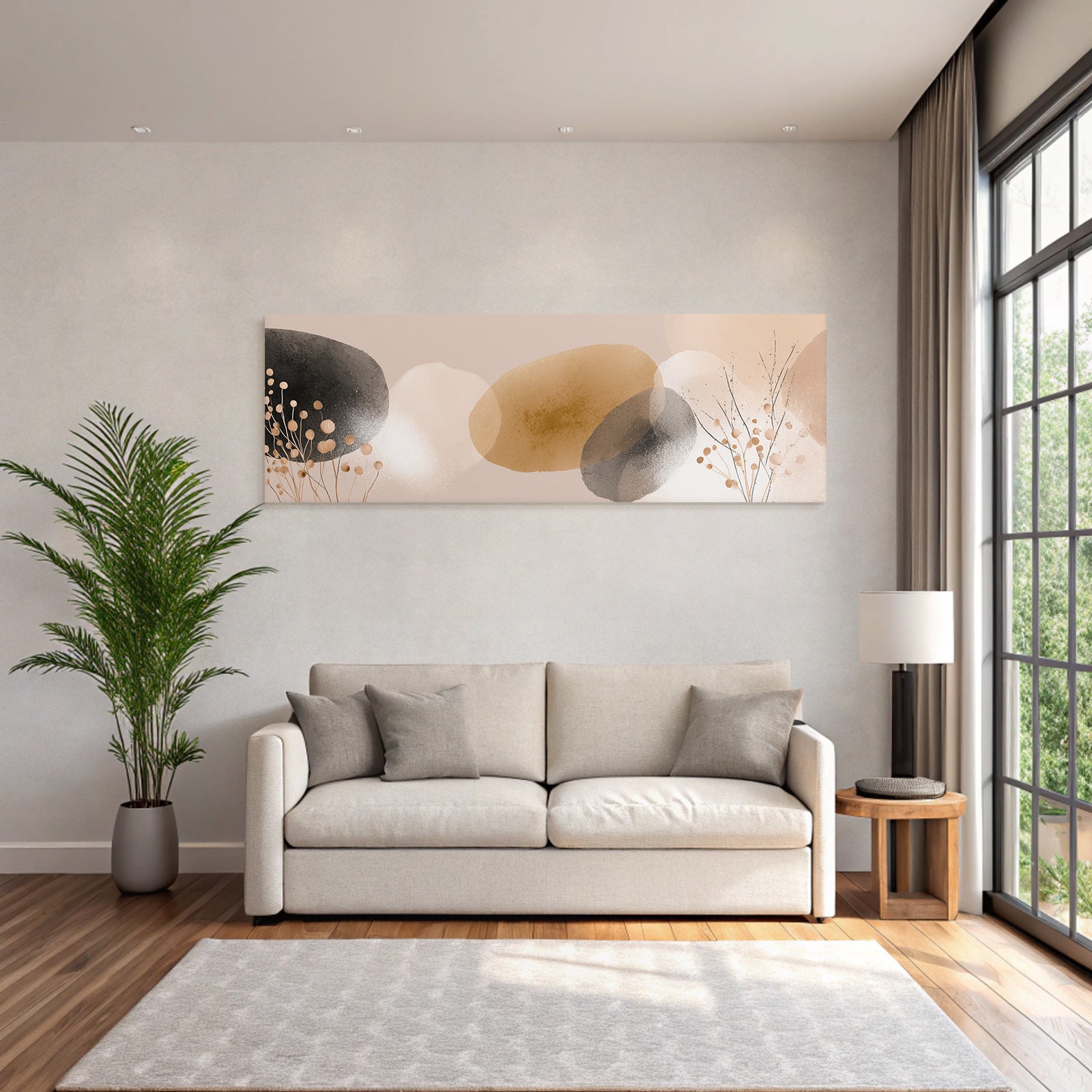 Abstract Design Earth Tones With Branches And Dots