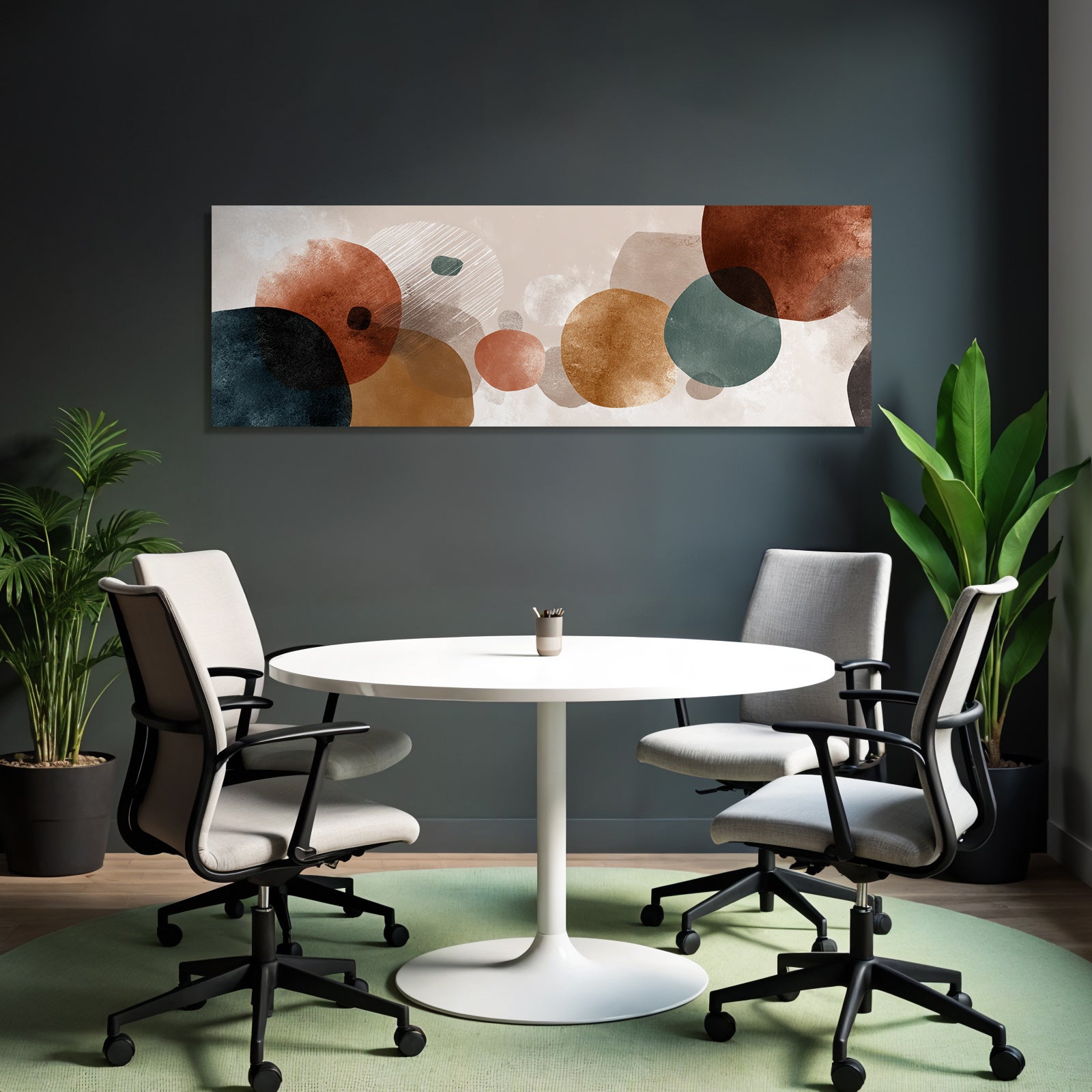 Abstraktes Design Mit Formen Und Farben Erdtuene Kreise Ovalen