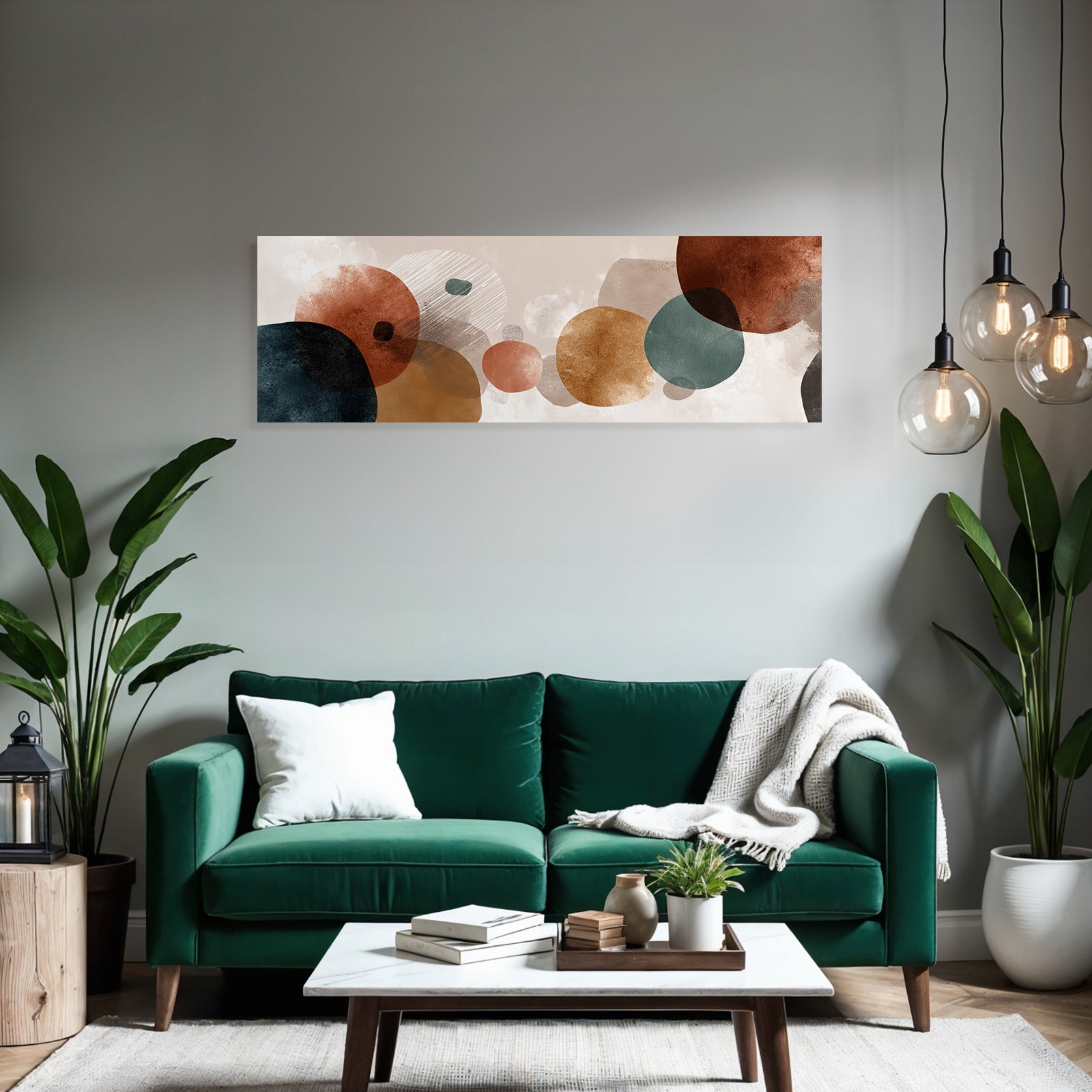 Abstraktes Design Mit Formen Und Farben Erdtuene Kreise Ovalen