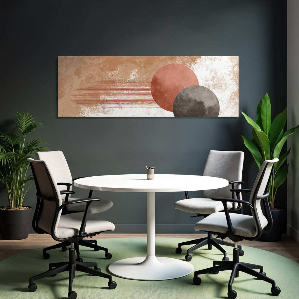 Abstraktes Design Runde Formen Farben Hintergrund Beige Terracotta Grau