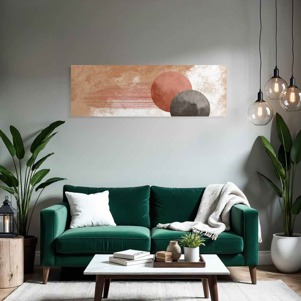Abstraktes Design Runde Formen Farben Hintergrund Beige Terracotta Grau