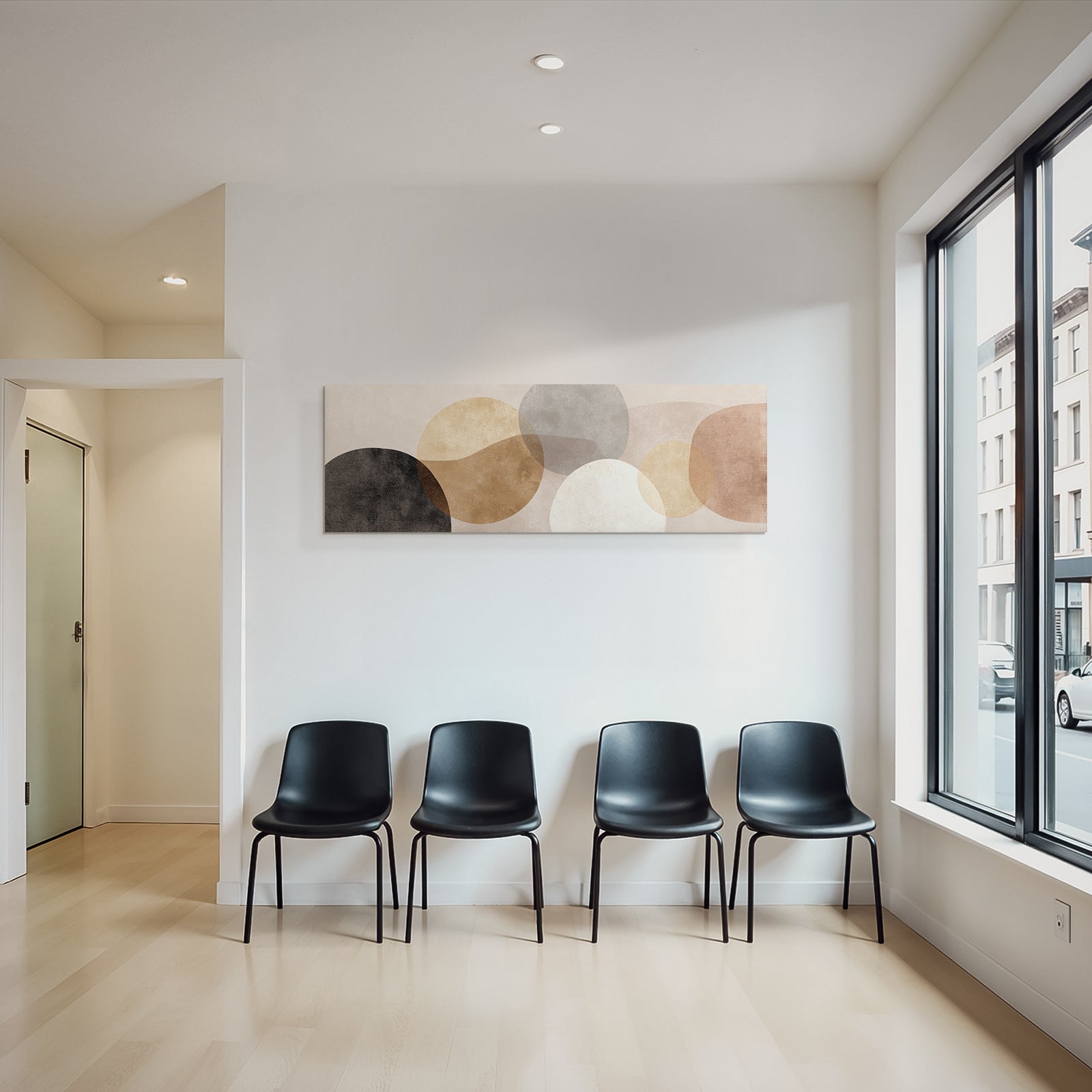 Abstract design Overlapping shapes Warm neutral tones