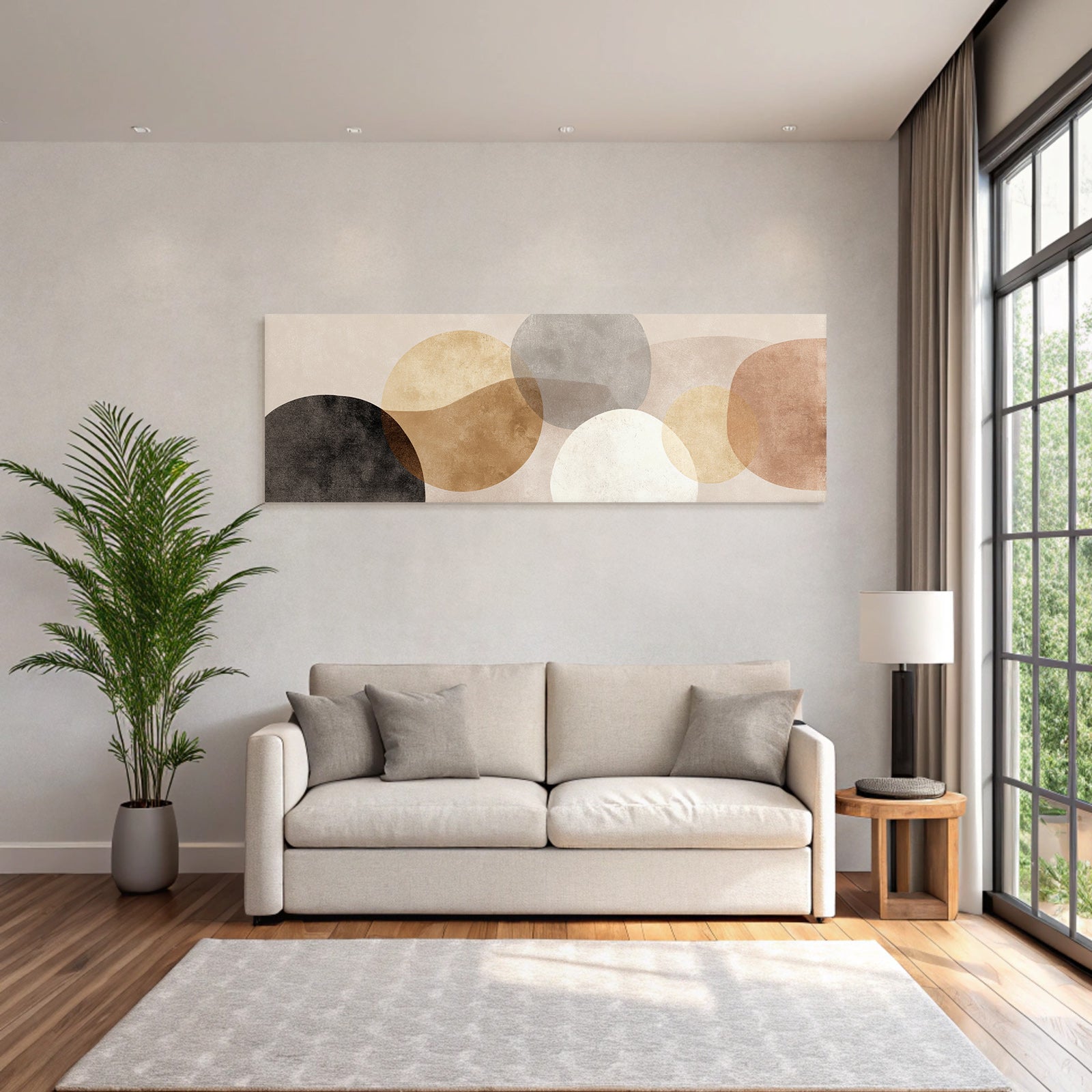 Abstract design Overlapping shapes Warm neutral tones