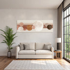 Abstraktes Design Verschiedene Kreise Und Horizontale Streifen