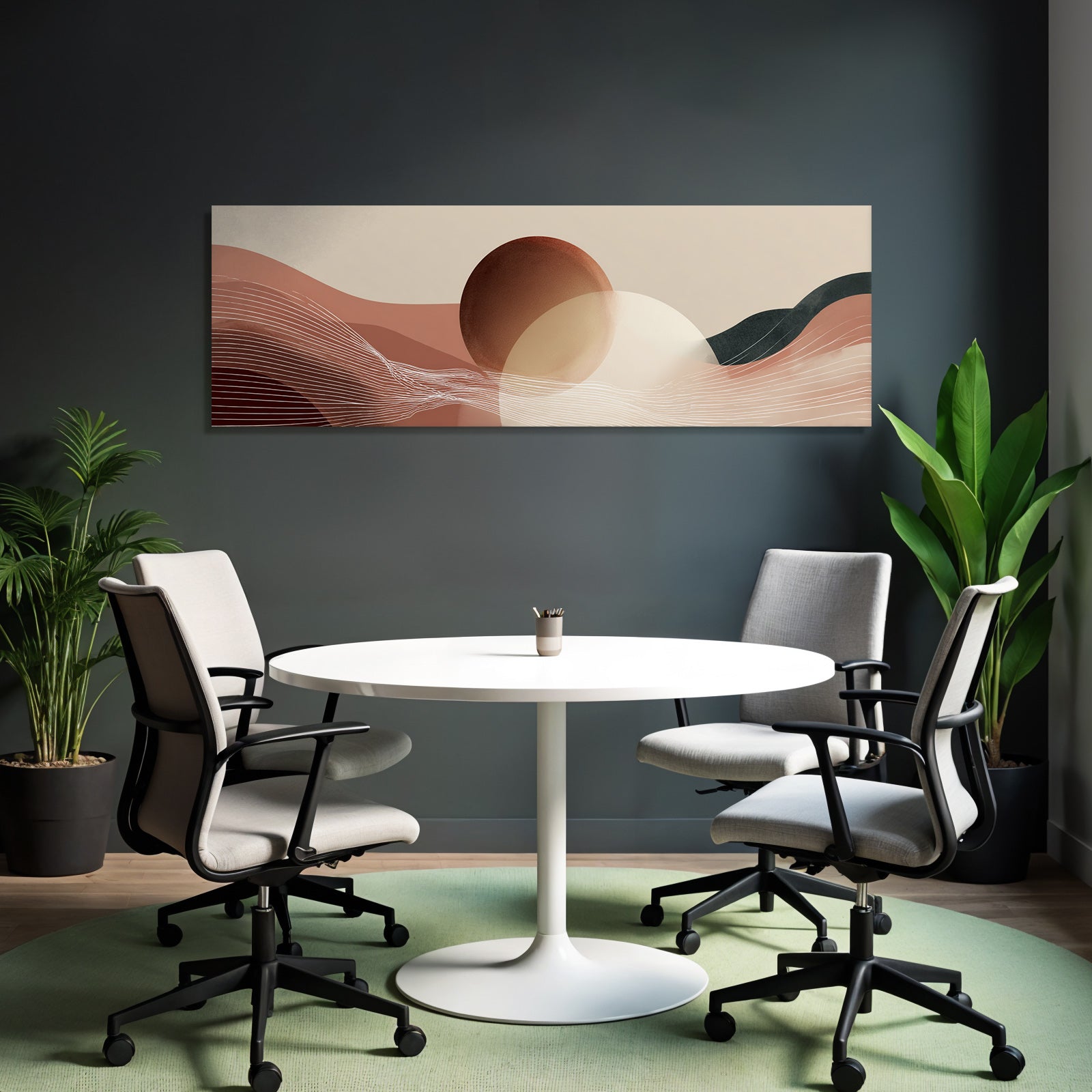 Abstract design warm colors lines shapes
