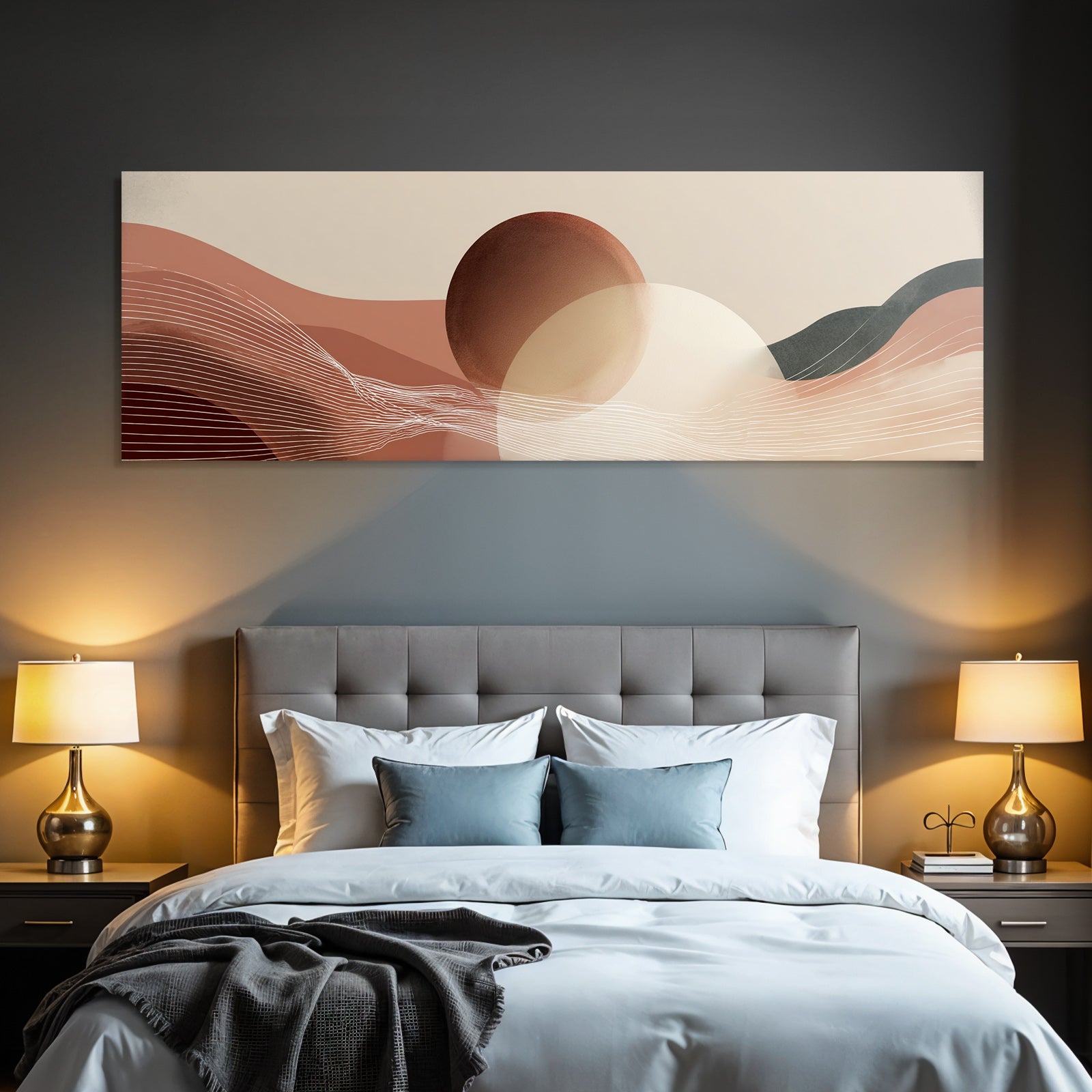 Abstract design warm colors lines shapes