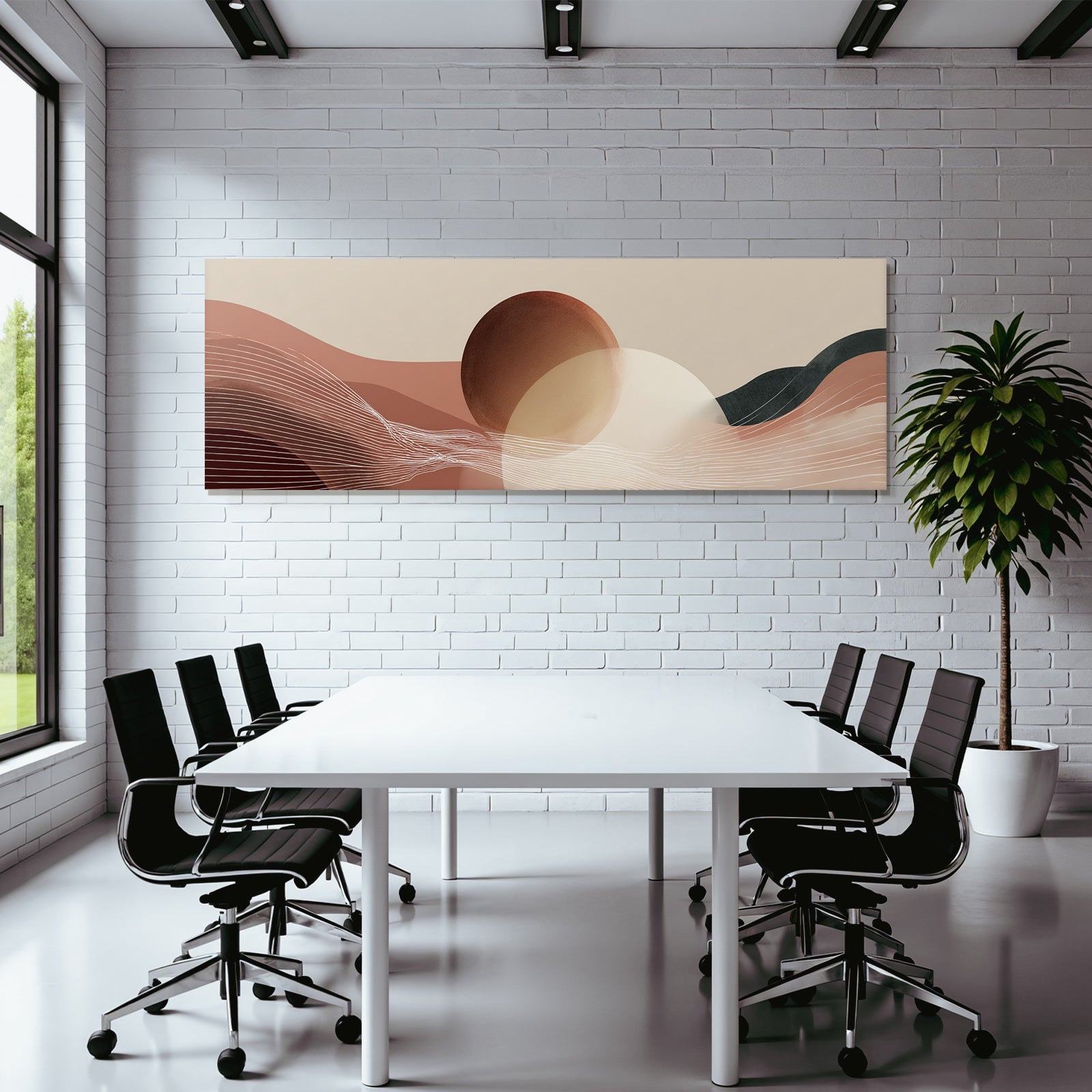 Abstract design warm colors lines shapes