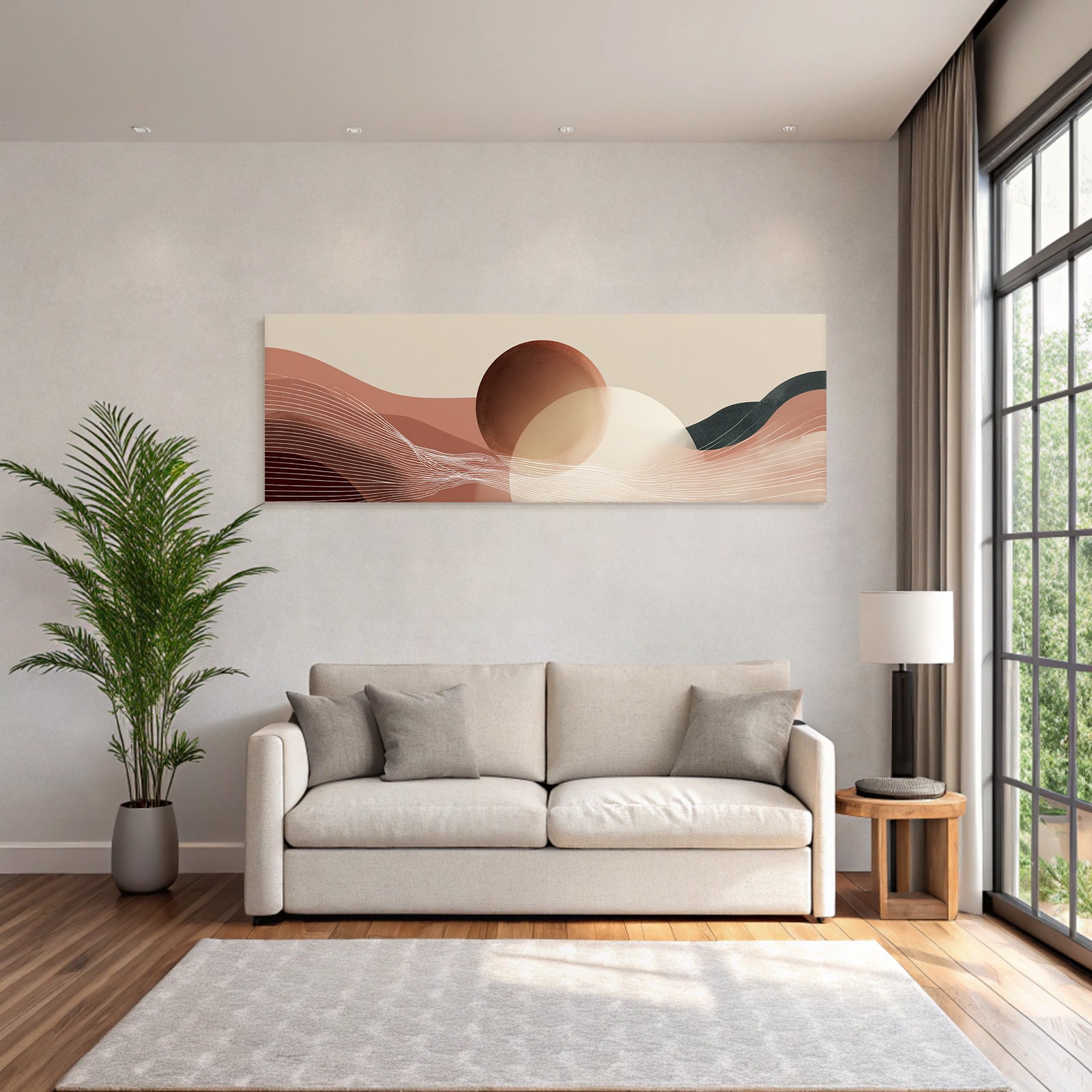 Abstract design warm colors lines shapes