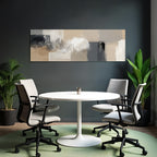 Abstraktes Gemaelde Beige Grau Schwarz Weiss