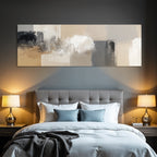 Abstraktes Gemaelde Beige Grau Schwarz Weiss