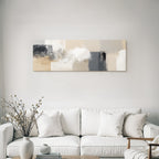 Abstraktes Gemaelde Beige Grau Schwarz Weiss