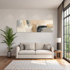 Abstraktes Gemaelde Beige Grau Und Schwarz Digital Kunst