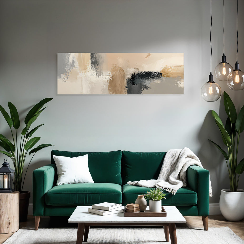 Abstraktes Gemaelde Beige Grau Und Schwarz Digital Kunst