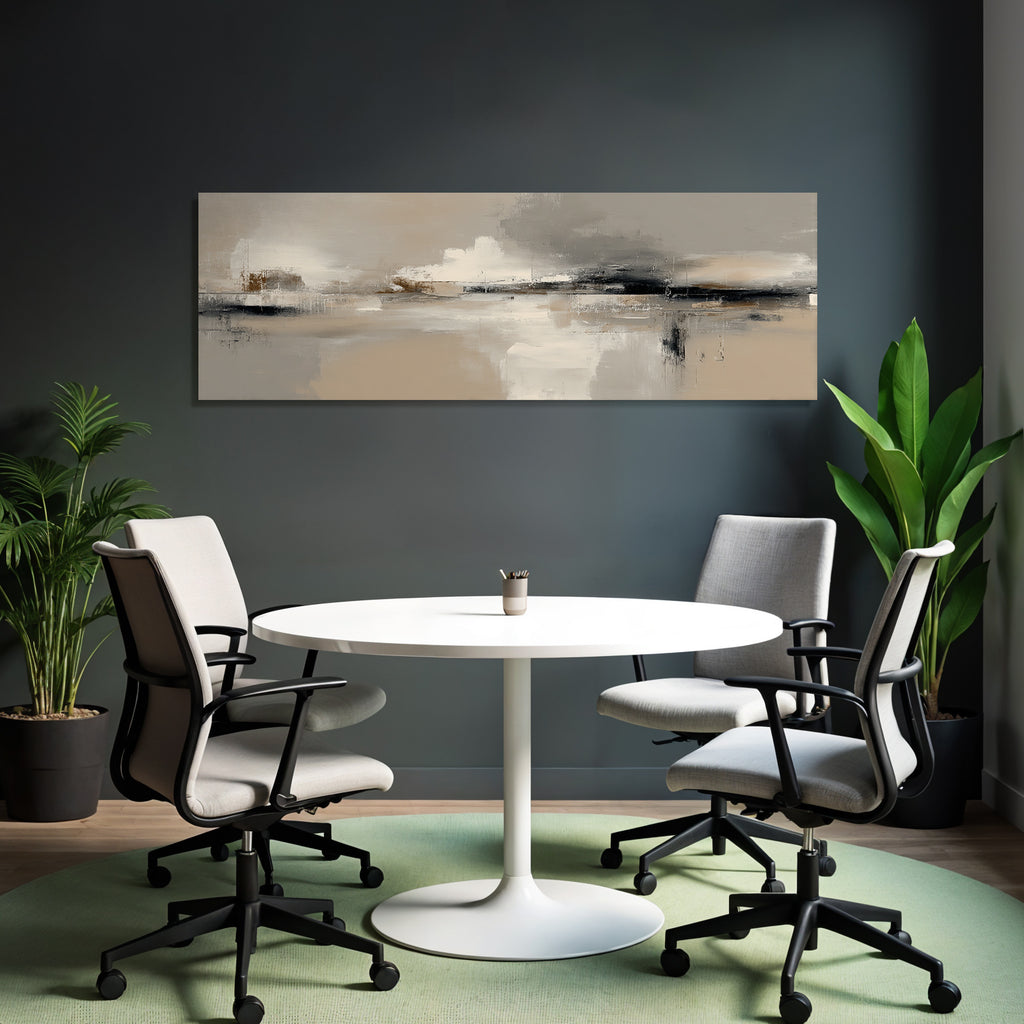 Abstraktes Gemaelde Neutrale Toene Textured Layered Visual