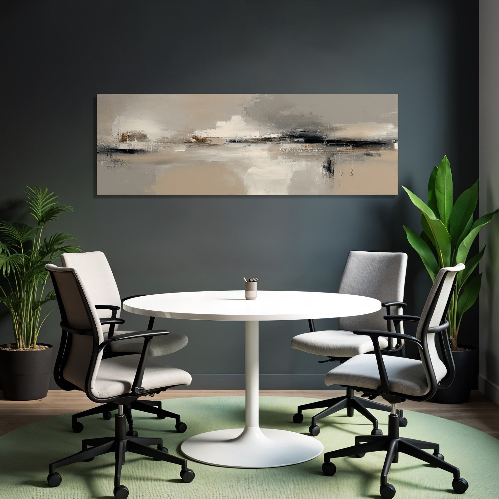 Abstract Painting Neutral Tones Textured Layered Visual