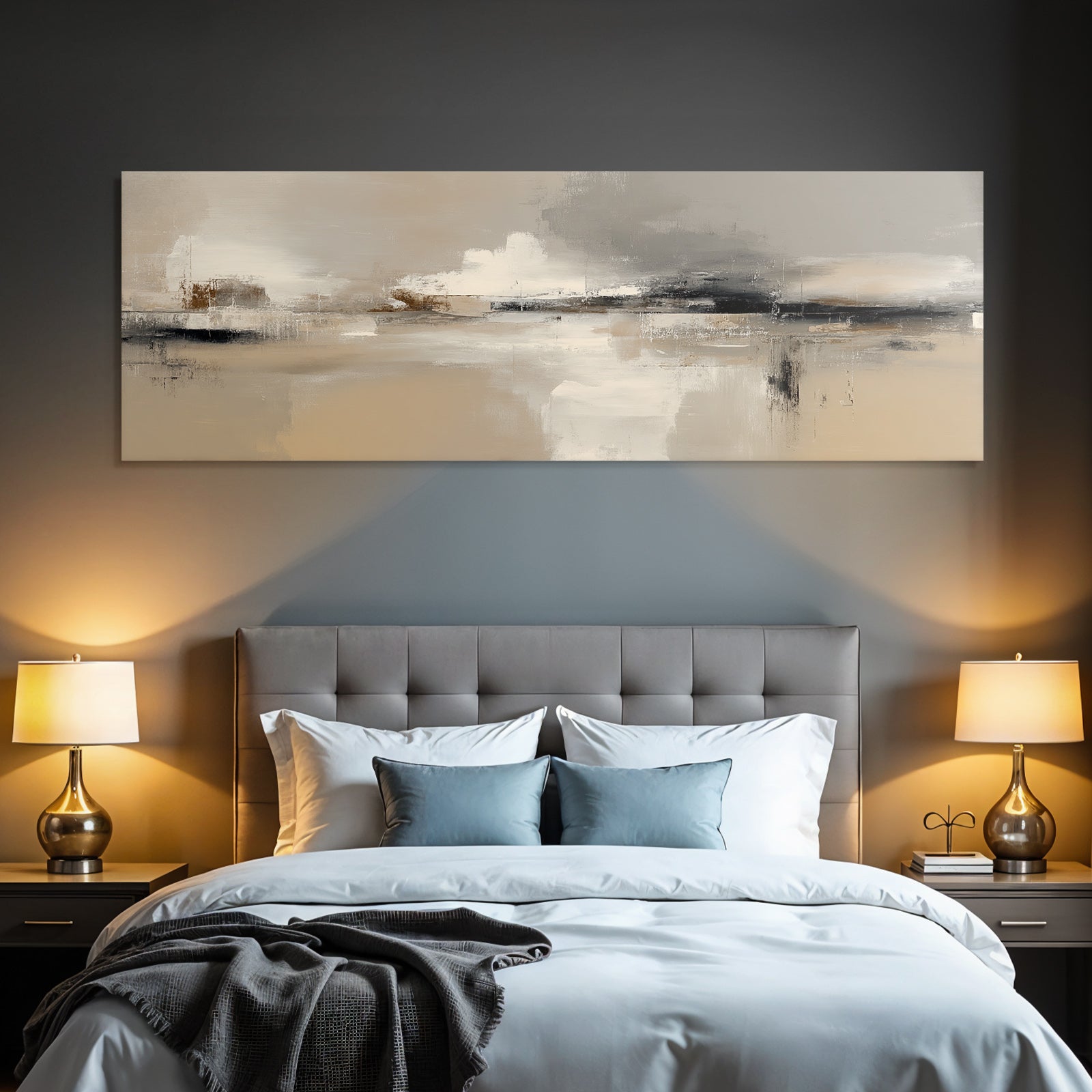 Abstract Painting Neutral Tones Textured Layered Visual