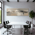 Abstraktes Gemaelde Neutrale Toene Textured Layered Visual