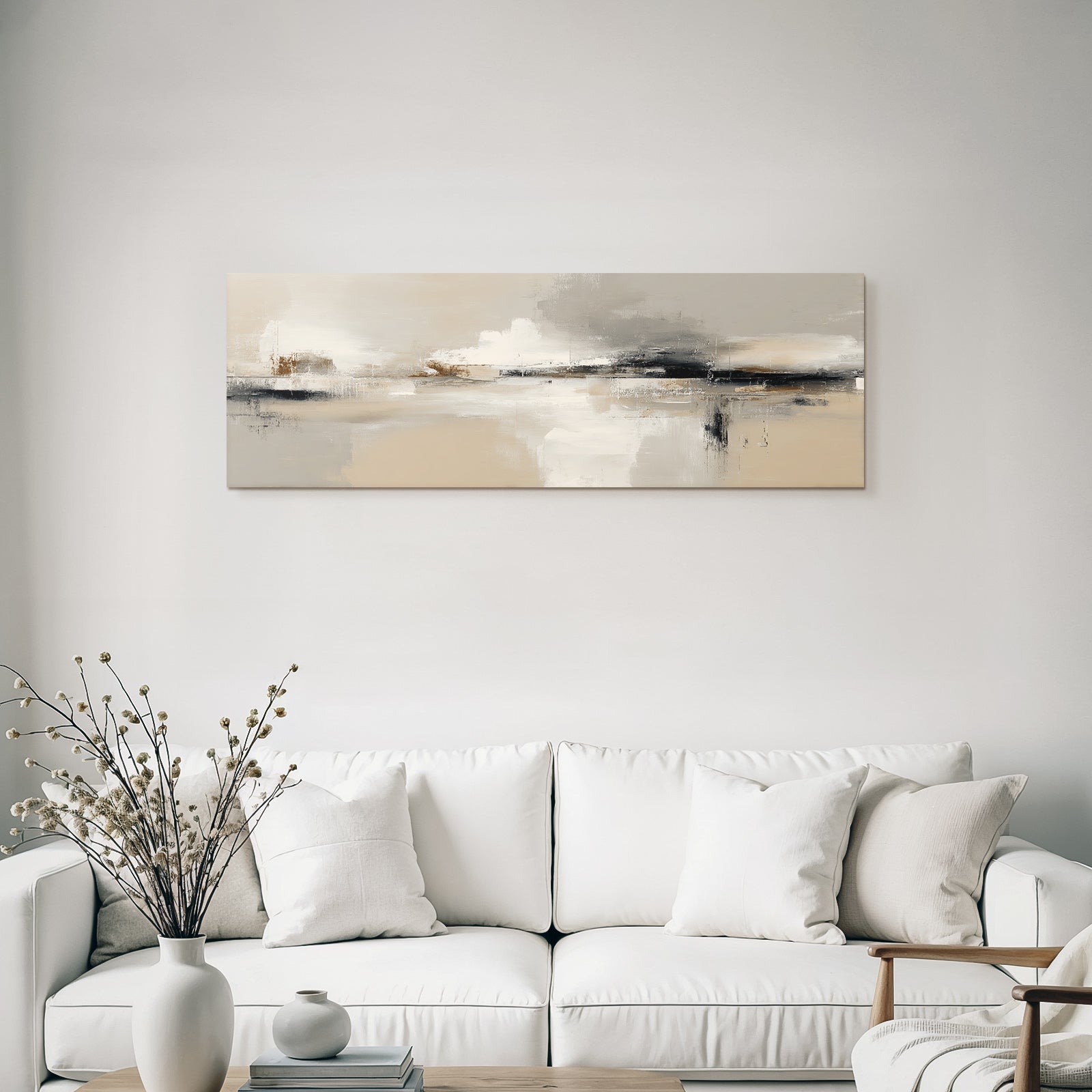 Abstract Painting Neutral Tones Textured Layered Visual