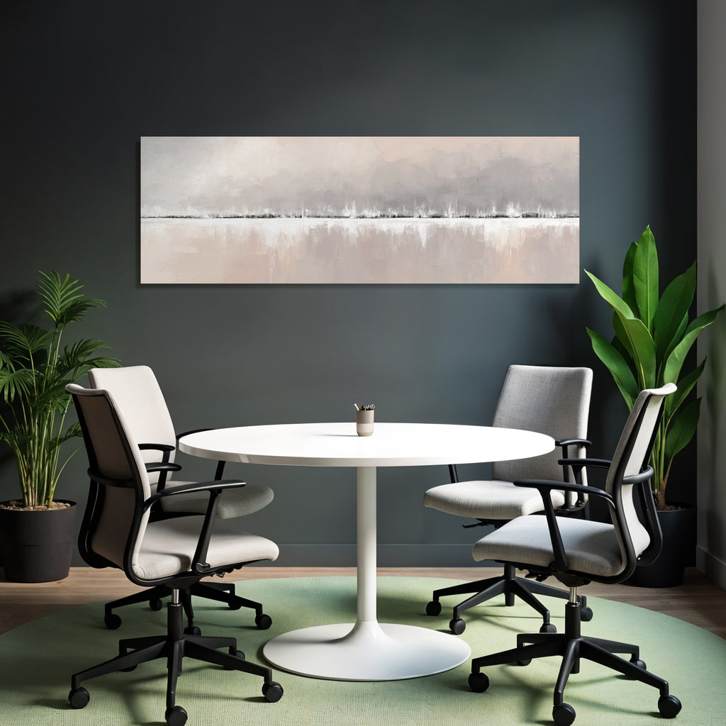 Abstraktes Gemaelde Sanfte Farben Horizontale Linien