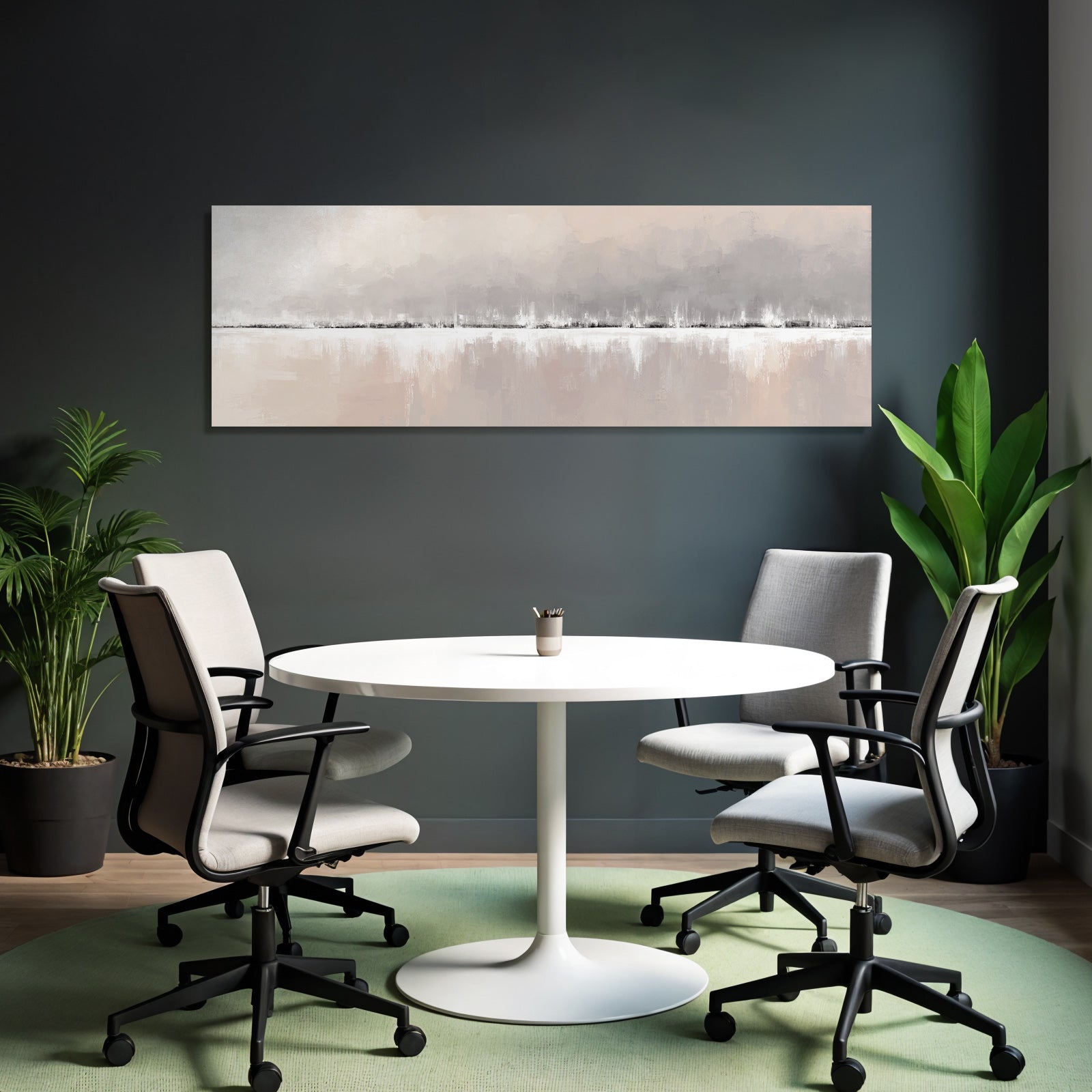 Abstract painting Soft colors Horizontal lines