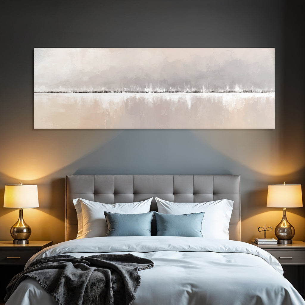 Abstraktes Gemaelde Sanfte Farben Horizontale Linien
