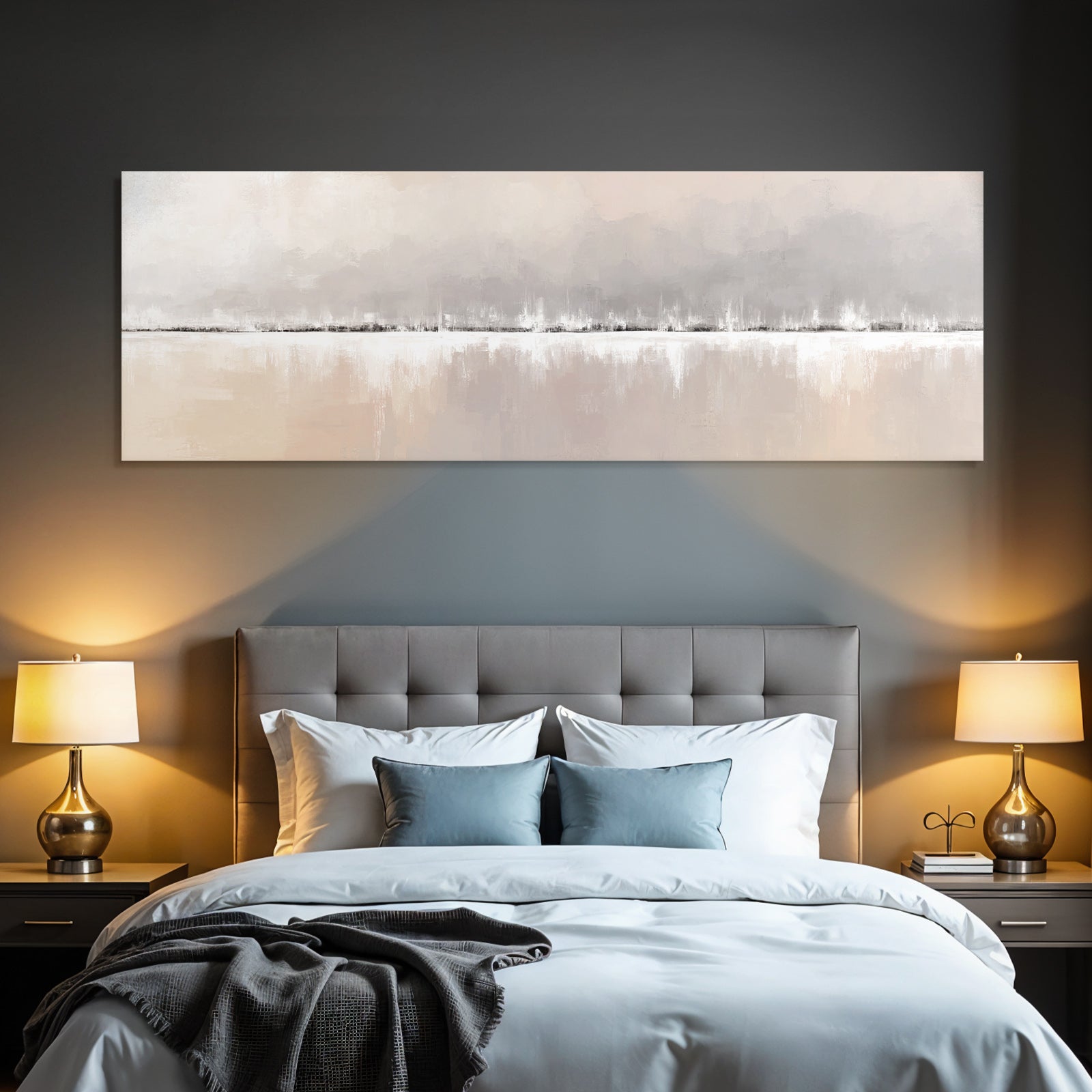 Abstract painting Soft colors Horizontal lines