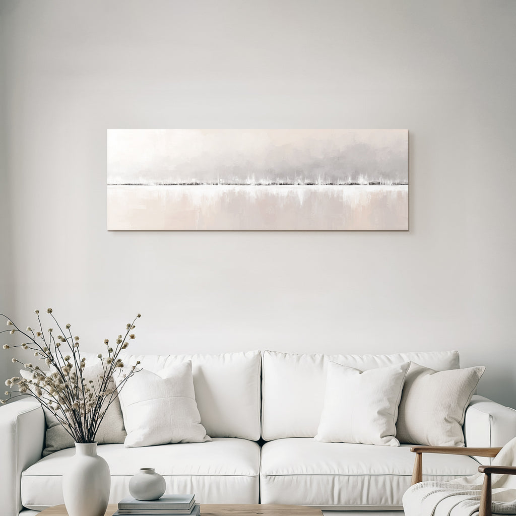 Abstraktes Gemaelde Sanfte Farben Horizontale Linien