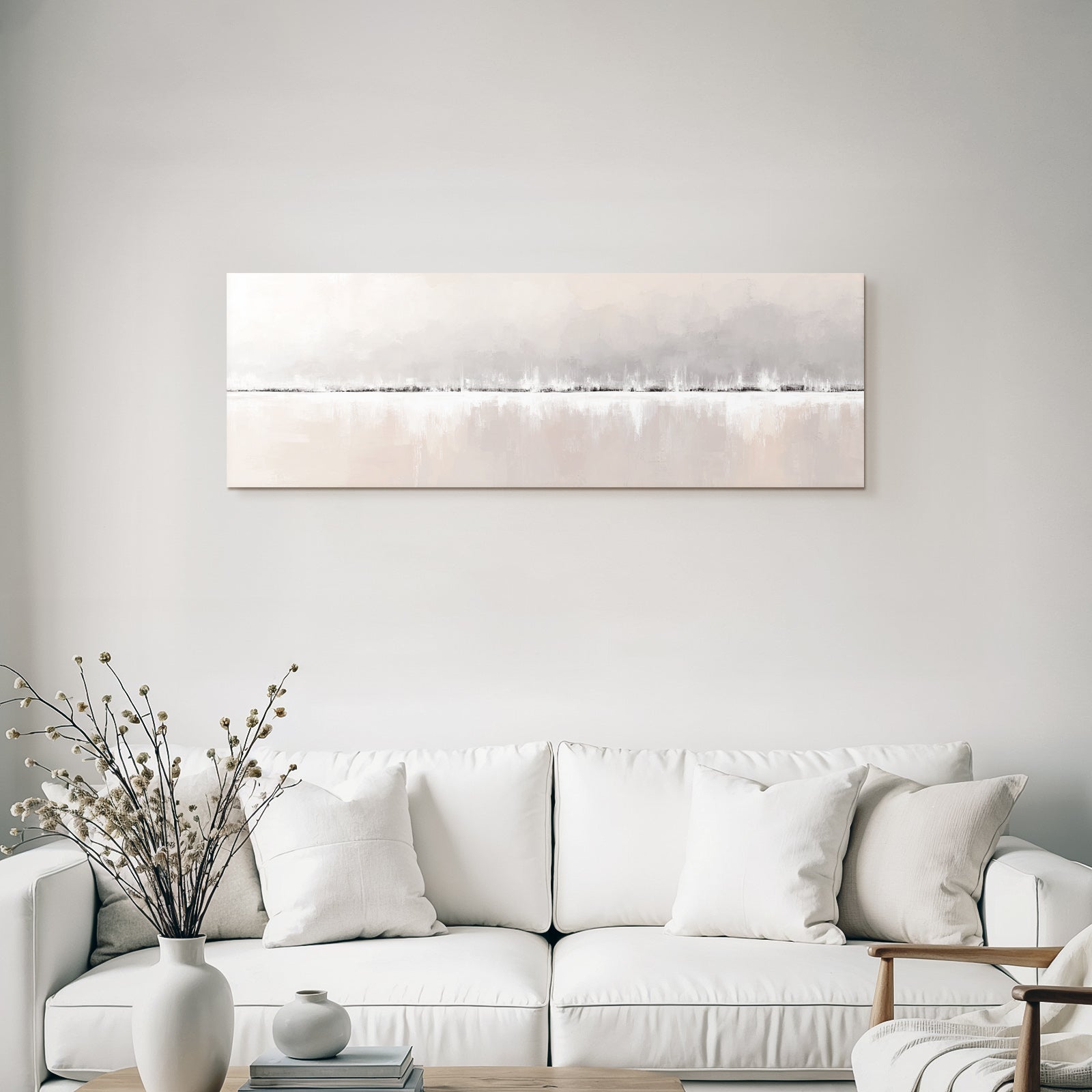Abstract painting Soft colors Horizontal lines