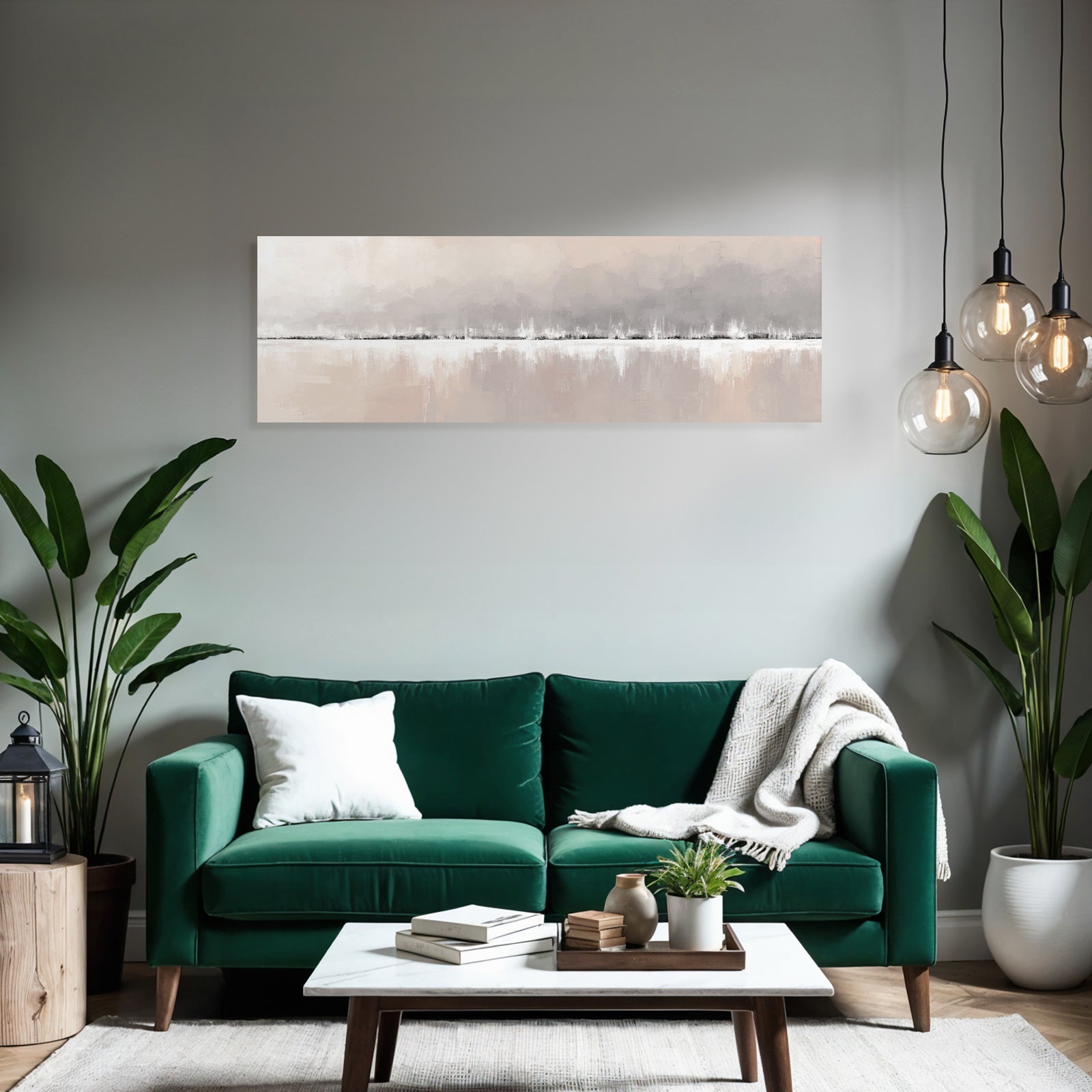 Abstract painting Soft colors Horizontal lines