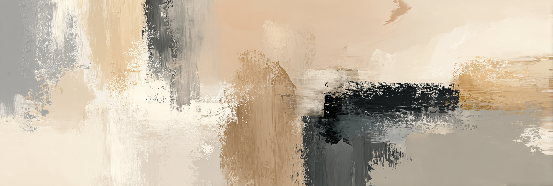 Abstraktes Gemalde In Beige Grau Und Schwarz | Japandi | Einrichtungsstile